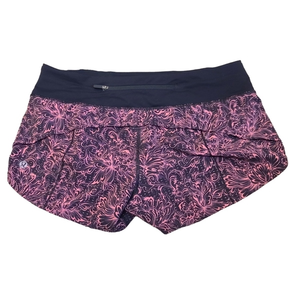 Lululemon Speed Up Short *2.5" Infinity Speed Up Short Glossy Black / Coral sz 6 - Picture 7 of 11